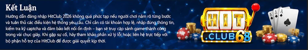 Kết luận đăng nhập hitclub